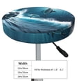 thumbnail image 4 of Round Bar Stool Seat Covers, Ice Blue Ocean Cute Dolphin A Elastic Round Chair Cover Stool Seat Slipcover Bar Stool Cushions Round Pad for 12-14 inch, 4 of 7