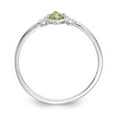 thumbnail image 2 of 14K White Gold Ring Band Themed (08) August Peridot Green, Size 5, 2 of 5