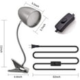 thumbnail image 3 of ENERGETIC Clip Desk Lamp LED Light, 3.5W 4000K Flexible Gooseneck Bendable Light for Bedroom, Silver, 3 of 6