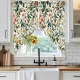 thumbnail image 3 of Swag Valance Curtains for Windows, Botanical Print Light Filtering Kitchen Curtains with Rod Pocket, Vintage Plants Herbs Fruit Flower Window Treatment Valances for Living Room, 28x36 - 2 PCS, 3 of 9