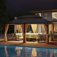 GAZEBETER 12x18ft Hardtop Gazebo with Double Roof, Galvanized Steel