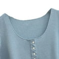 thumbnail image 2 of Felirenzacia Women's Cotton Unhemmed Button Front Tank, Wide Strap Round Neck Comfy Seamless Tank,Light Blue,Free Size, 2 of 5