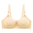 thumbnail image 2 of Pejock Everyday Bras for Women, Women's Ultimate Comfort Lift Wirefree Bra Plus Size Bras No Steel Ring Push Up Underwear Vest-Style Sleep Brass No Underwire Beige Cup Size 38/85BC, 2 of 2