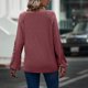 thumbnail image 5 of Camisa de manga larga de encaje con cuello en V para mujer, suelta, informal, a la moda, agradable para la piel, transpirable, cuello en V, color sólido, Top de manga larga, rojo vino L, 5 of 7