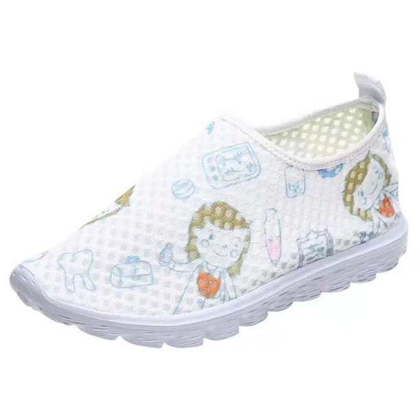 Zapatillas de deporte con estampado de enfermera y Doctor para mujer, Zapatos de Cosplay, Zapatos de malla ligera, Zapatos planos transpirables, Zapatos planos, Halloween, cosplay35 Gao Jinjia LED