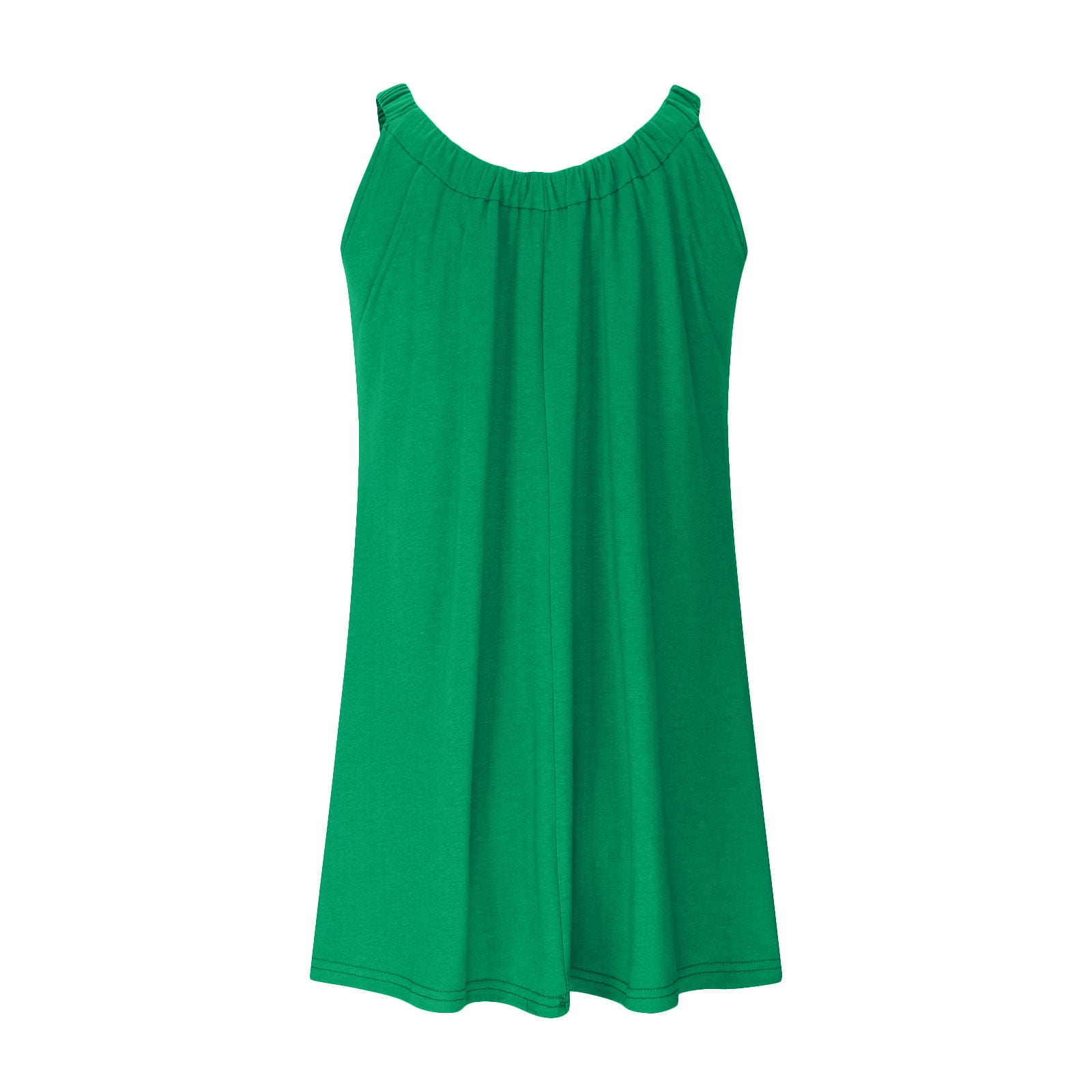 ZVAVZ dresses for women 2025 summer casual Beach Cover Up Tank Dress Sleeveless Vacation Beach Outfit Green,S