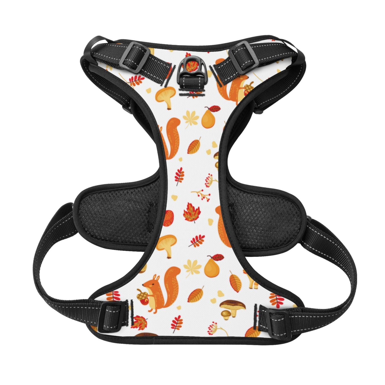 Kdxio Squirrel InThe Forest3 Print No Pull Dog Harness Adjustable Reflective Oxford Easy Control Medium Large Dog Harness for Training and Everyday-