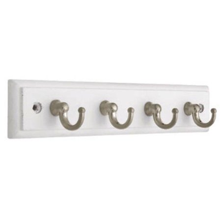 

Liberty Hardware 139630 White & Satin Nickel- Acry Rail & 4 Hook