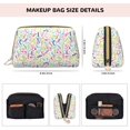 thumbnail image 2 of Numbers math color Makeup Bag, Large Capacity Travel Cosmetic Bag for Women Girls- Travel Toiletry Bag Leather Portable Waterproof Makeup Case Organizer with Handle, 2 of 4