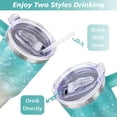 thumbnail image 5 of 40oz Cute Ocean Life Turtle Stainless Steel Flip Straw Tumbler Spill Proof Travel Cup Double Wall Vacuum Insulated Coffee Mug with Top Handle, 5 of 6