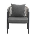 thumbnail image 5 of Outdoor Patio Furniture Sets, SEGMART 4 Pieces Outdoor Wicker Desk Patio Bistro Furniture Set with Seat Cushions & Tempered Glass Coffee, Conversation Set for Porch Poolside Backyard, Gray, 5 of 7