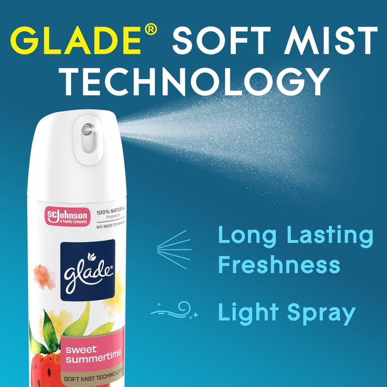 Glade® Soft Mist Odor Fighting Aerosol Air Freshener, Sweet Summertime, 7.3oz, 1 Count