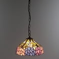 thumbnail image 5 of FSLiving Colorful Baroque Handmade Glass Shade Tiffany Style Antique Chandelier with 15ft Plug-in UL Dimmer Switch Cord with Iron Chain Decorative Pendant Light,Bulbs Not Included - 1 Pack, 5 of 8
