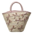 thumbnail image 3 of Bolso Mano Tejido Con Lazo Playa Verano Retales para en La () Azul, 3 of 7