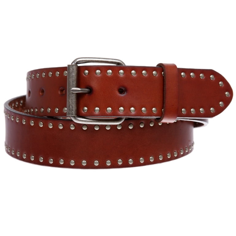 Genuine Vintage Retro Circle Studded Leather Belt  display picture 2