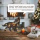 thumbnail image 2 of Howling Wolf Figurine Wooden Wolf Ornament Wolf Silhouette Decor Collectible Art Gifts With Led String Lights For Home Shelf Table Christmas Decor, 2 of 5