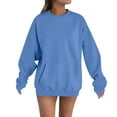 thumbnail image 2 of IMENGL Womens oversized solid color sweatshirts pullover, Blue L, Size M-3XL, 2 of 5