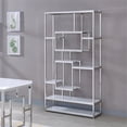 thumbnail image 2 of Alize Metal Modern Artsy styled Gray Finished Bookcase with Shelves, 2 of 5