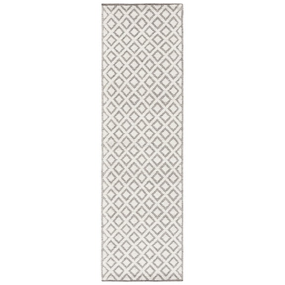 SAFAVIEH Vermont Thurstan Geometric Wool Runner Rug, Ivory/Brown, 2'3" x 8'