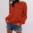 thumbnail image 6 of Womens Long Sleeve Shirts Fall Tops Casual Crewneck Loose with Pocket Trendy Clothes Orange XL, 6 of 6