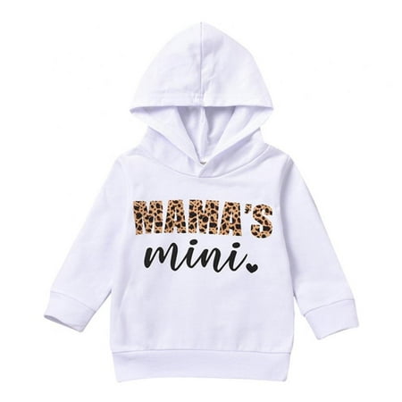 

Toddler Girls Hoodie Letter Print Long Sleeve Hooded Sweatshirt Pullover Top Spring And Autumn Outfits