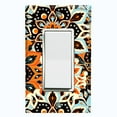 thumbnail image 1 of Metal Light Switch Plate Cover Colorful Orange Blue Mandala Flower Tile Pattern MDL022, 1 of 13