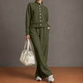 thumbnail image 5 of Tbopshirt Women's Sweatshirt and Sweatpants Set Long Sleeve Solid Color Wide Leg Pants Casual Wear 2 Piece Outfit for Women Casual Clothing, 5 of 6