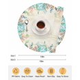 thumbnail image 6 of 15 Inch Round Placemats Set of 6, Beige Coastal Non Slip Heat Insulation PP Table Mats, Summer Nautical Beach Coral Starfish Washable Place Mats for Kitchen Dining Party Table Decor, 6 of 7