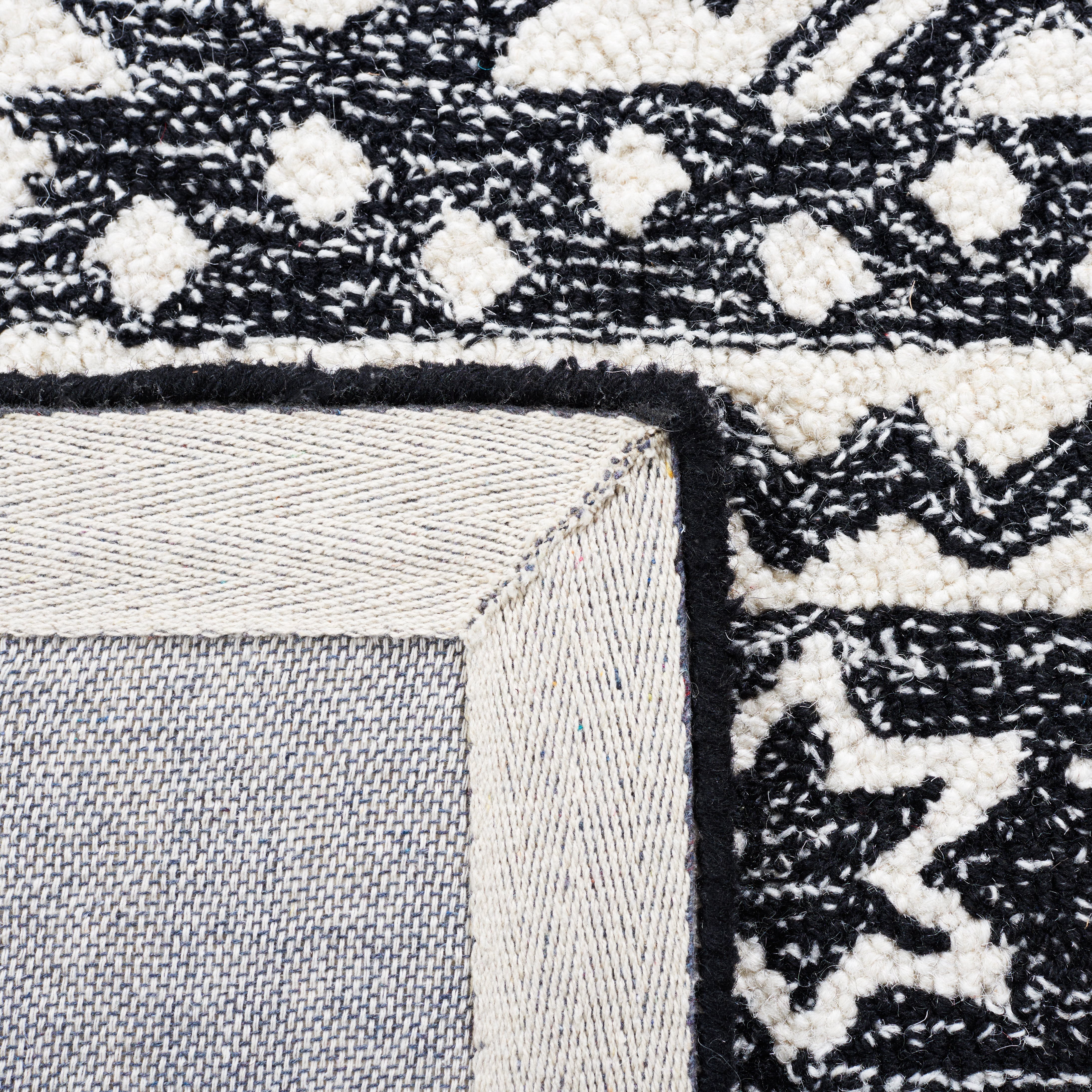 SAFAVIEH Micro-Loop Regis Geometric Area Rug, Black/Grey, 6' x 9'