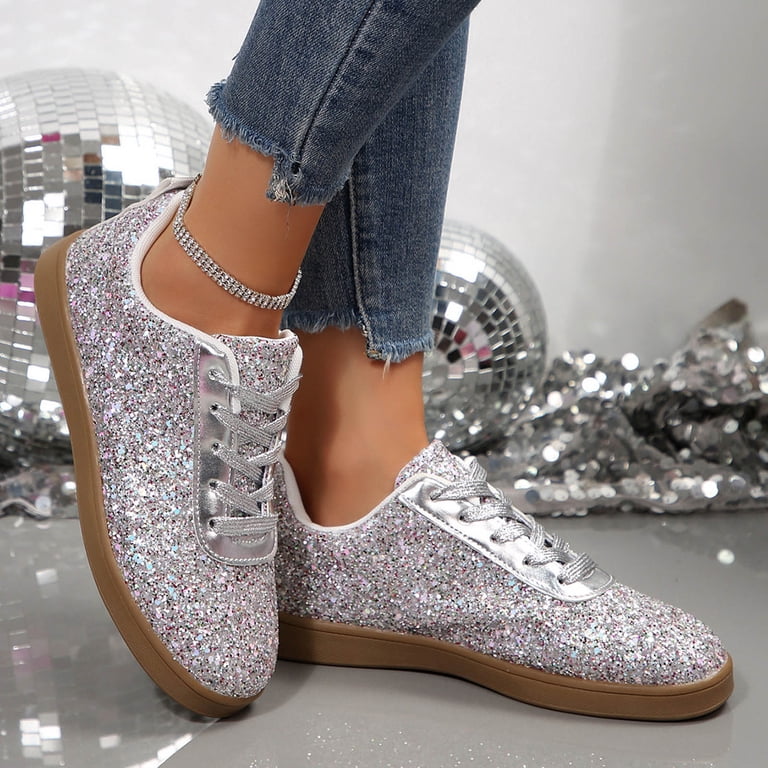 sneakers with sequin dress Silver Sneaker Ball Dress