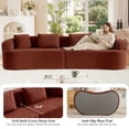 thumbnail image 5 of COOLHUT 112.6" 4 Seater Sofa Couch, Plush Floor Sofa Couch with Cozy Cushions & 3 Pillows, Curved Back Teddy Fabric Sofa for Living Room, Small Space, Red (Sofa-in-a-Box), 5 of 9