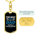 thumbnail image 3 of Best Police Dad Stainless Steel or 18k Gold Premium Swivel Dog Tag Keychain, 3 of 8
