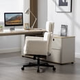 thumbnail image 5 of Peispie Criss Cross Chair with Adjustable Armrests, Boucle Plus Size Criss Cross Desk Chair, High Back Swivel Reversible Armrests & Wide Seat Chair For Home Office, White, 5 of 8