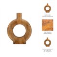 thumbnail image 4 of Round Mango Wood Vase for Living Room Decor - Decorative Home Accent for Bedroom, Office Styling, and Entryway Table - Sculpted Flower Vase for House and Dining Room Decor - 12", Brown, 4 of 12