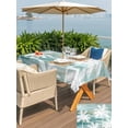 thumbnail image 4 of Outdoor Tablecloth with Umbrella Hole & Zipper, Teal Palm Trees Rectangle Tablecloth 54x80 Inch, Vintage Tropical Summer Botancial Patio Table Cover Waterproof Table Cloth for Picnic/Party, 4 of 7