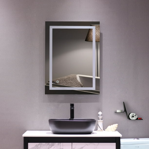 Zimtown Touch LED Bathroom Mirror Rectangle Light Strip Lighted Mirror