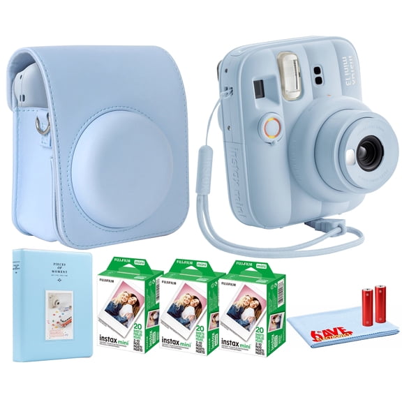 FUJIFILM INSTAX MINI 13 Instant Film Camera Frost Blue | Auto Exposure, Selfie Mirror, Close-Up Mode   60 Sheets Film   Case   Album