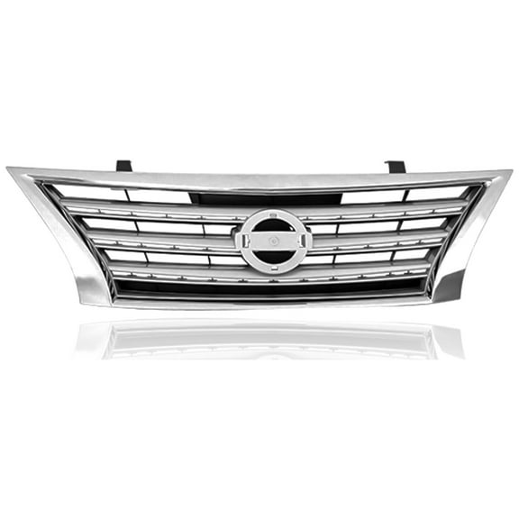 Grille - Cooling Direct Fit/For 623103SH0A 13-15 Nissan Sentra S/FE/SL/SV (Exclude SR) - Painted Silver/Black - With Chrome Moulding - With Emblem Provision