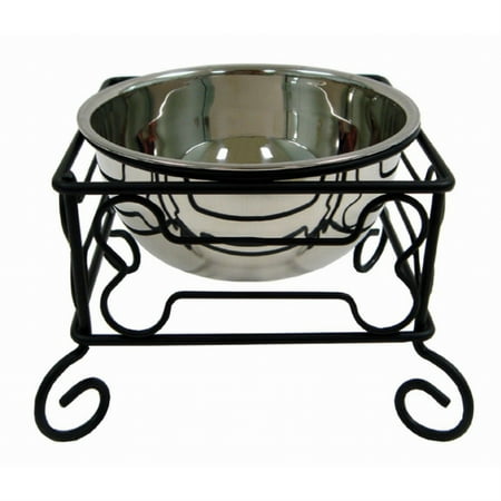 UPC: 0833775006980 | YML Wrought Iron Stand with Single Stainless Steel Feeder Bowl