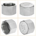 thumbnail image 4 of 2 Pcs Embout Hexagonal 304 Écrou en Acier Inoxydable, Raccord Femelle Fileté NPT 1 Pouces, 4 of 7