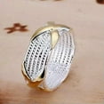 thumbnail image 2 of HOOUN 925Silver Two-tone Gold X Ring for Women Bridal Promise Wedding Jewelry Size5-11-01# Two Tone-8, 2 of 9