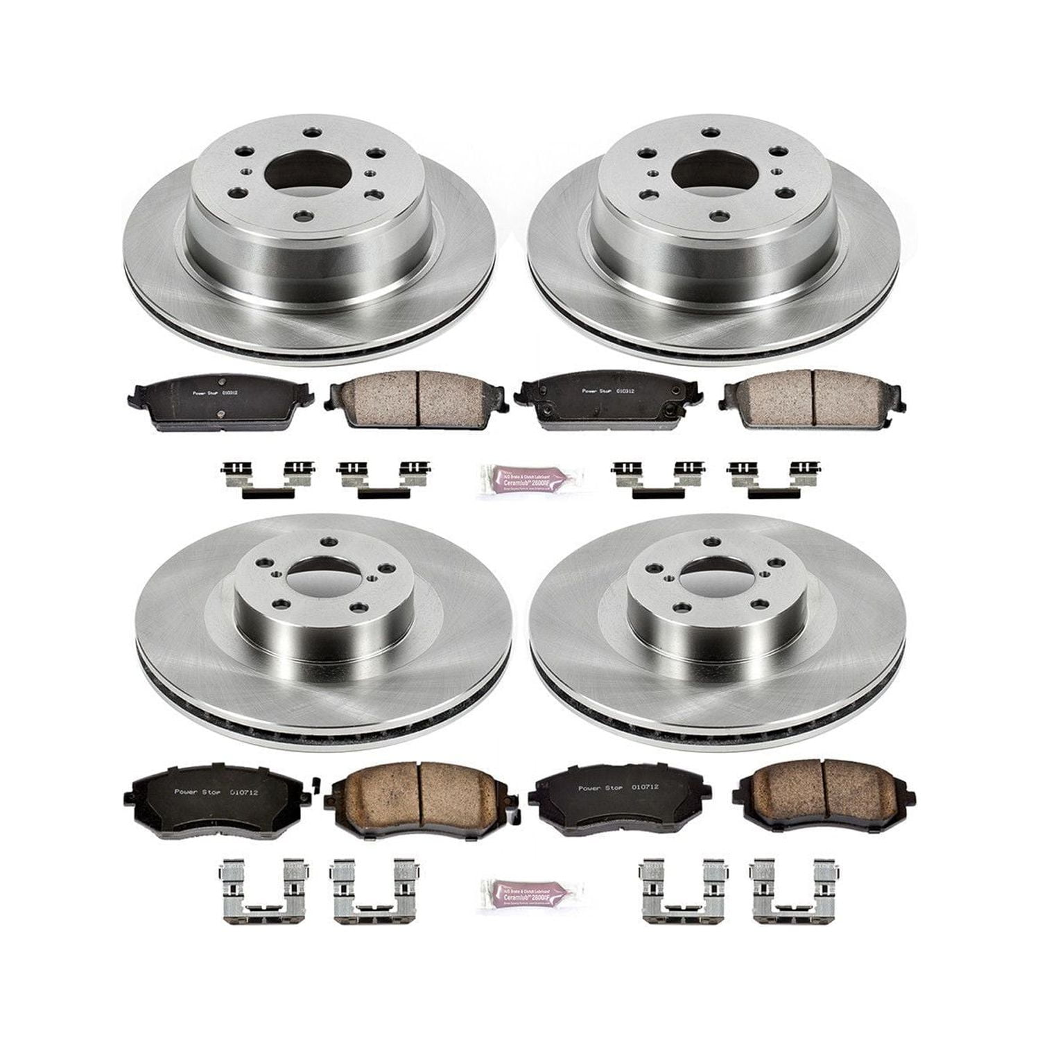 Power Stop Front and Rear Stock Replacement Brake Pad and Rotor Kit KOE2751