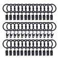 thumbnail image 1 of LOVEVER Lot de 40 Anneaux à Rideaux avec Pinces Crochets 1 Po Anneaux de Draperie en Acier Inoxydable Métal Mat Antirouille pour Tringle à Tension Oeillets de Support Cintres Décoratifs Noir (Diamètre Intérieur 1”), 1 of 6