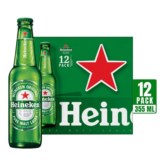 Cerveza clara Heineken 12 botellas de 355 ml c/u