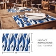 thumbnail image 3 of Placemats Set of 6, Blue White Moire Woven Placemat, Linen Place Mats for Kitchen/Dining Tables, Modern Abstract Art Washable Table Mats for Party, 3 of 8