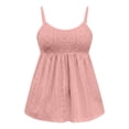 thumbnail image 7 of Camisole Tops for Women Eyelet Embroidery Spaghetti Strap Empire Waist Sleeveless Peplum Summer Casual Tank Tops, 7 of 7