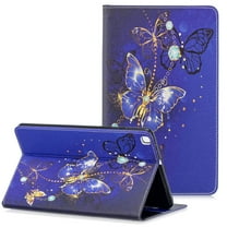 Galaxy Tab A 8.0 (2019) Case T290 T295, Allytech Slim Cute Pattern PU Leather Folio Stand Cards Slots Wallet Case Cover for Samsung Tab A Without S Pen 8.0 Inch Tablet T290 T290, Blue Butterfly