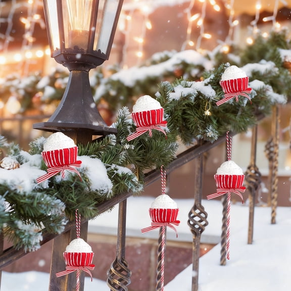 ddioayh Christmas Tree Pendant Hollowed-Out Durable Red Ornament with Wind Chime Effect, 45x20x5.5cm Lightweight Decoration for Windows and Shopping Centers