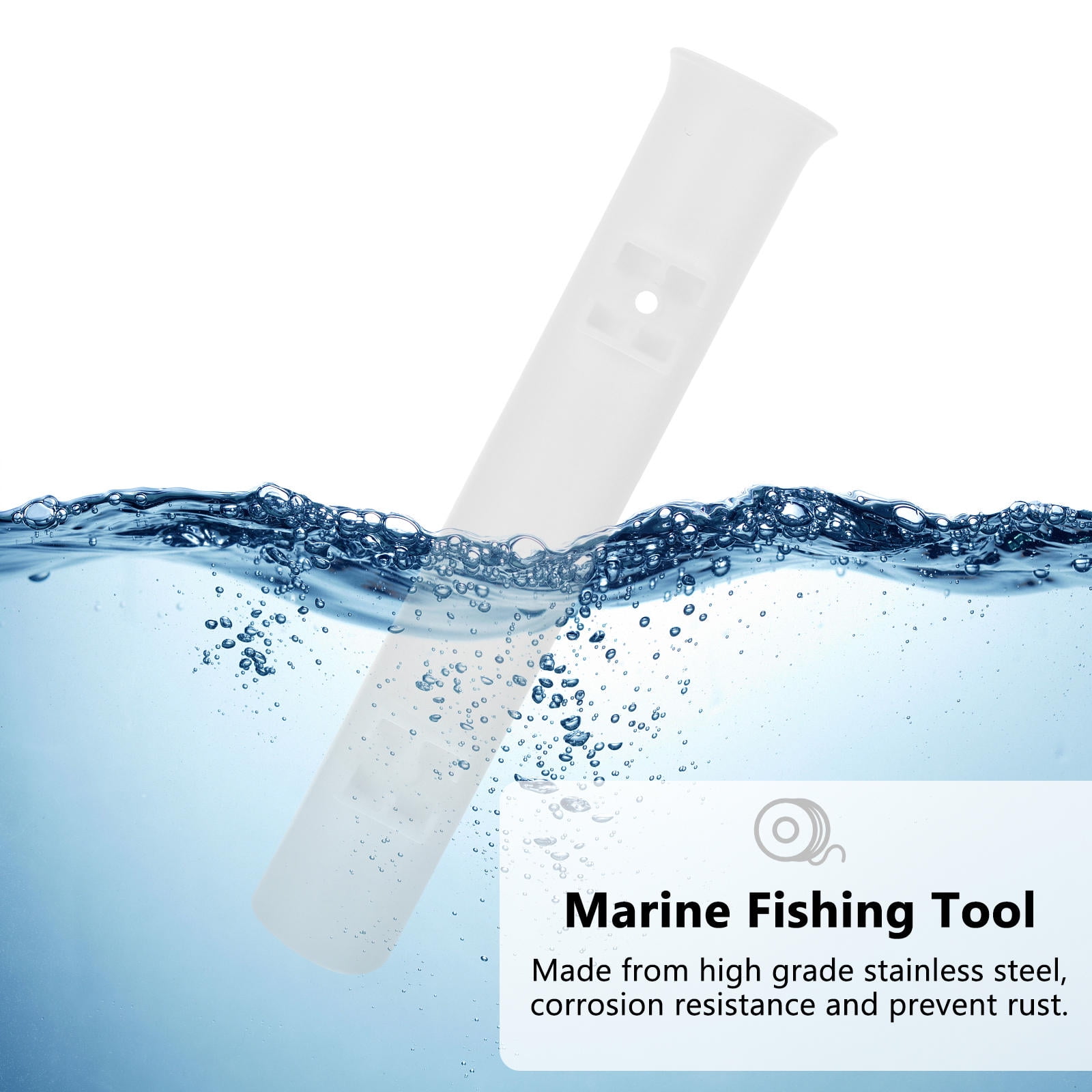 OFFIGAM Plastic Fishing Rod Container White Portable Freshwater Saltwater Accessory