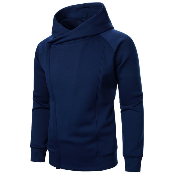 pstuiky camisetas de manga larga para hombre, Sudadera con capucha y cremallera lateral para hombre, chaqueta de color liso, cárdigan informal, sudadera con capucha de manga larga Tops de hombre xxl